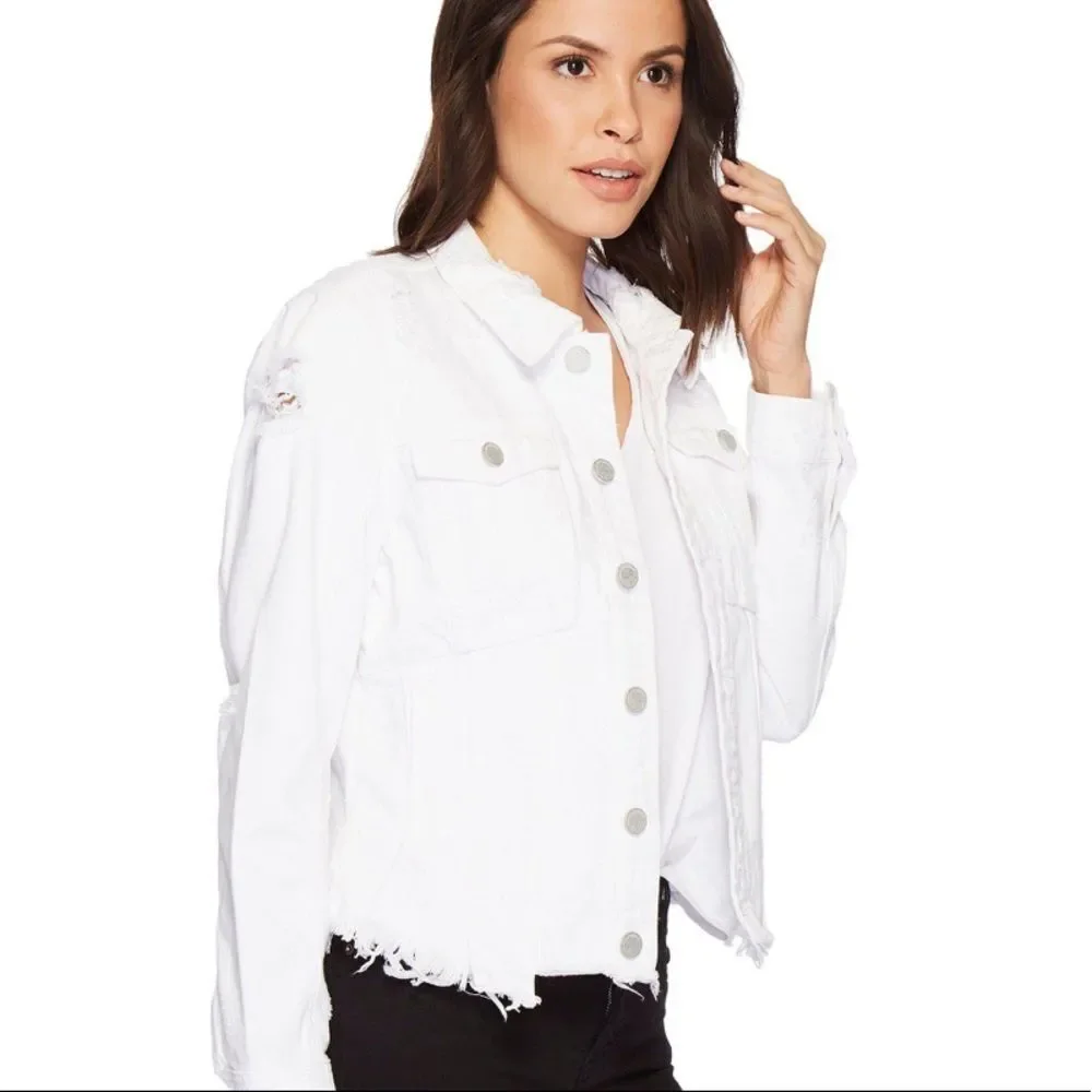 Blank NYC white ripped jean jacket - Picture 1 of 7